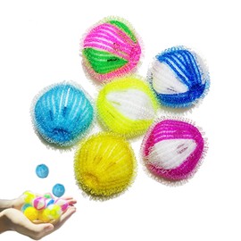 HUOENCUO Lint Remover Balls for Laundry, 6-Pack Nylon Laundry Balls - Prevent Tangling, Collect Hair & Lint, Reusable Washing Machine Helper (6 Colors Mixed)