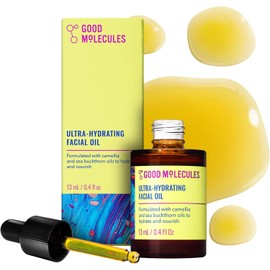Good Molecules Ultra-Hydrating Facial Oil 13ml / 0.44 Oz - Moisturizing, Antioxidant, Fatty-Acids, For Dry Skin, Dehydration, Acne - Natural Skin Care For Face With Sea Buckthorn And Camellia Oil