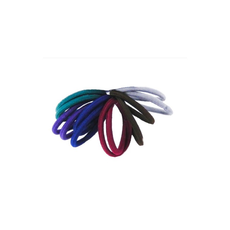 Ladies Girls 12 Dark Colour Snag Free Endless Hair Elastics/Ties