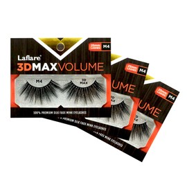 Laflare Silk Faux Mink 3D MAX Volume Eyelashes, Big Dramatic Volume, 25mm Super Long, Multi-Layered Lashes - 3 Packs Bundle Special (3 Pack, M04)