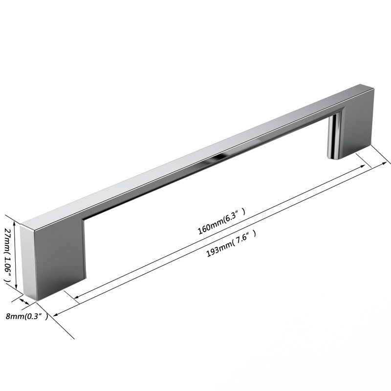 FURNIWARE 10 Pack Cabinet Pull, Chrome Cabinet Handles, Hardware Drawer