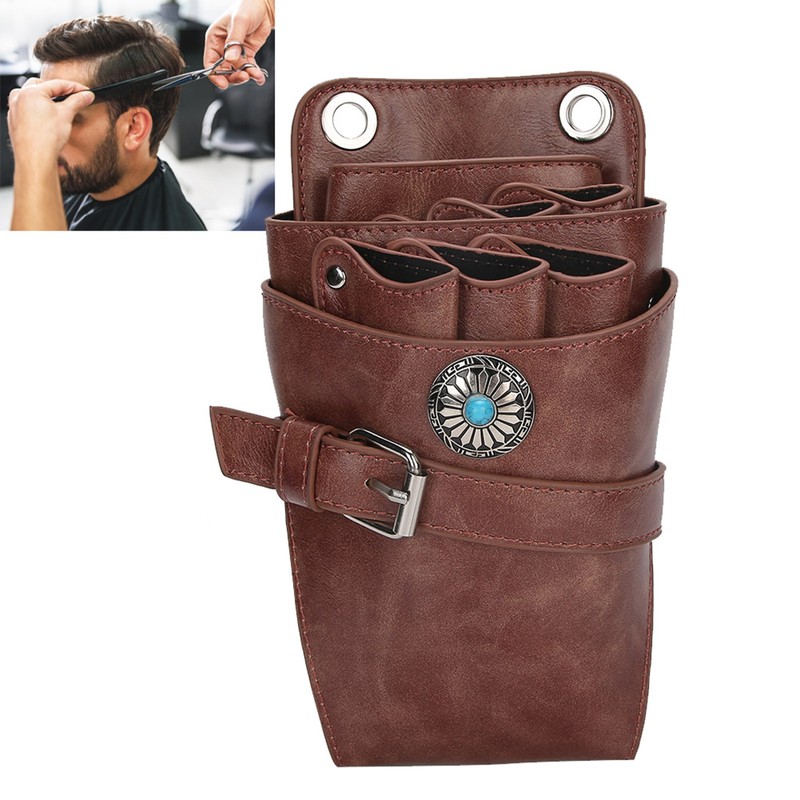 Barber Scissor Pouch Holster with Belt Hairdressing Waist Holder Case