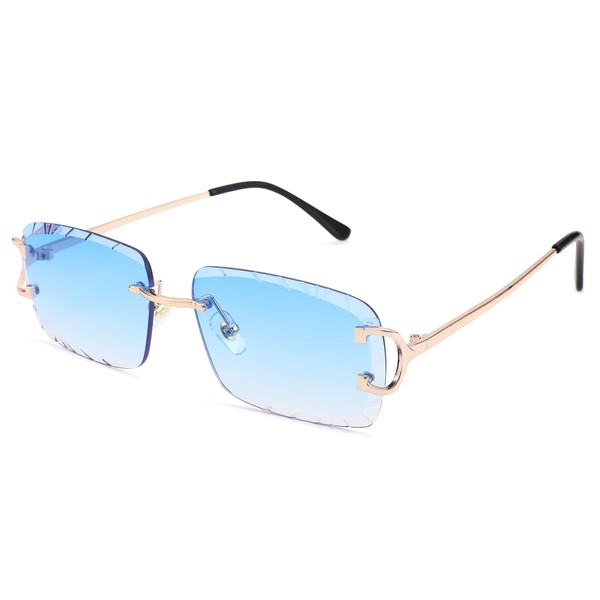 Pro Acme Y2K Rimless Sunglasses for Womens Mens - Fashion