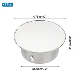 PATIKIL Chimney Hole Cap, 2 Pcs 76mm(3 Inch) Adjustable Round Stainless Steel Flue Hole Cover Stove Pipe Cap Pipe Cover for Kitchen Balcony Sewer, Silver Tone