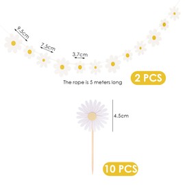 2 Daisy Pull Banners With 10 Daisy Inserts, Banner Decorations, Flower Decorations For Birthdays, Bachelorette Parties, Weddings, Anniversaries, Graduations