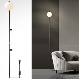 HOMLUCE Modern Plug in Wall Sconce Globe Shade Indoor Wall Light, LED Wall Mounted Lamp with Plug in Switch, Wall Lamp for Bedroom Living Room Study Hallway Bedside etc.