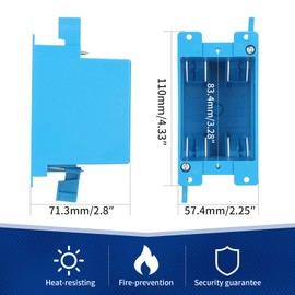 XIUTE 1-Gang PVC Old Work Electrical Outlet Box,Living Hinges and Adjustable Mounting Tabs，Blue Old Work Switch/Outlet Box，ETL Certified(12Pack)