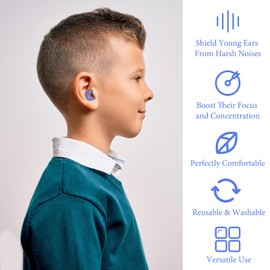 Kids Ear Plugs,Noise Reducing Ear Plugs, Sleeping Ear Plugs Noise Cancelling,8 Ear Tips in XS/S/M/L Earplugs for Home, School, Reusable Sleep Earplugs Relieve Stress in Children