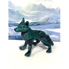Articulated Wolf 3-D Printed, Small Medium Large Fidget Wolf Toy, Articulated Fidget Toy 3D Printed Gift for Him Executive Office Desk Toy, Home Decor (Green and Black, Large)