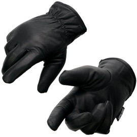 Milwaukee Leather MG7523 Men's Black Leather Waterproof Cruiser Motorcycle Hand Gloves - Small
