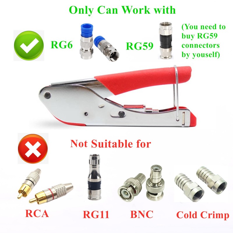 Gaobige Coax Cable Crimper Tool Kit, rg6 rg59 Coaxial Compression