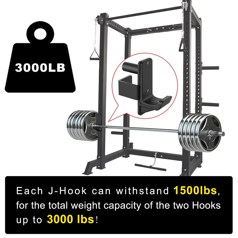 Kipika J-Hooks for 2" x 2" Power Rack with 1"