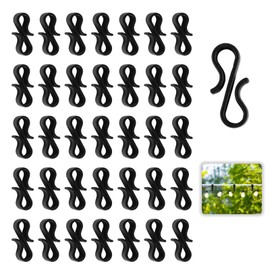 HexinYigjly 130pcs Black Plastic S-Hook Gutter Clips/Hooks - Outdoor Christmas Lights Hangers for Icicle String, Fairy & Roof Decorations