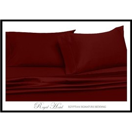 Royal Hotel's Solid Burgundy 300-Thread-Count 3pc California-King Duvet-Cover 100-Percent Egyptian Cotton, Sateen Solid, 100% Cotton