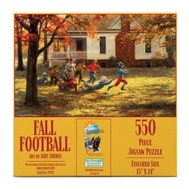 SUNSOUT INC - Fall Football - 550 pc Jigsaw Puzzle by Artist: Andy Thomas - Finished Size 15" x 24" - MPN# 19391