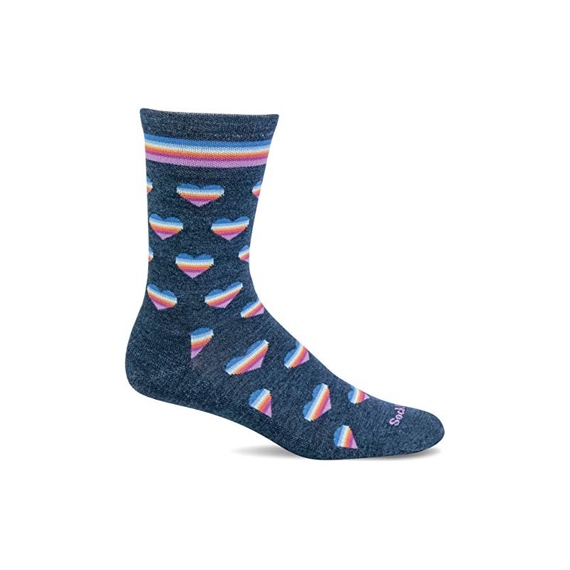 Sockwell Women's Love-a-Lot Crew Sock, Denim - M/L