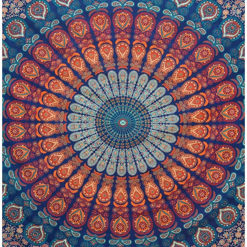 Bless International Indian hippie Bohemian Psychedelic Peacock Mandala Wall hanging