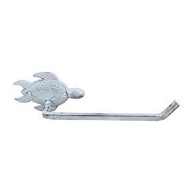 Whitewashed Cast Iron Sea Turtle Hand Towel Holder 10"