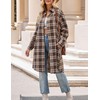 Bozanly Oversized Mid Long Plaid Flannel Shirts for Women Lapel