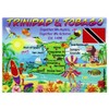 Trinidad & Tobago Graphic Map and Attractions Souvenir Fridge Magnet