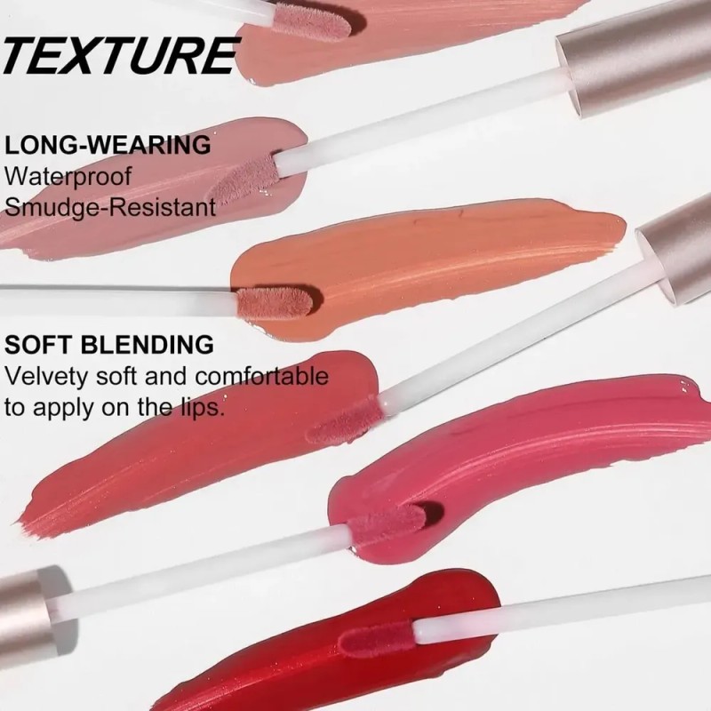 / Z Conjunto De 6 Batons Mate Lip Brilho À