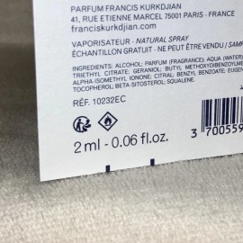 Maison Francis Kurkdjian Aqua Universalis Cologne Forte EDP Sample Spray 2ml