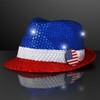 Red White & Blue Sequin Light Up LED Fedora Hat