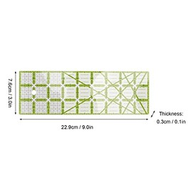 Regla para Acolchar Regla Acrílica de 3 Por 9 Pulgadas con Líneas de Cuadrícula, Regla de Corte de Tela Rectangular Transparente para el Hogar para Ac