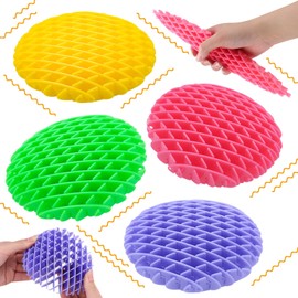 4Pcs Fidget Worm Toy,Fidget Toys,Worm Fidget Toy for Adults Kids,Sensory Stuffy Fidget Toy,Sensory Stress Relief Toy,Resistance Fidget Toy for Anxiety Relief(Yellow,Green,Purple,Pink)