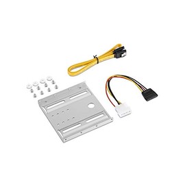 adaptare 46814 Installation Kit 6.35 cm (2.5 Inch) Drive in 8.9 cm (3.5 Inch) Bay with 50 cm SATA Data/Power Cable Silver