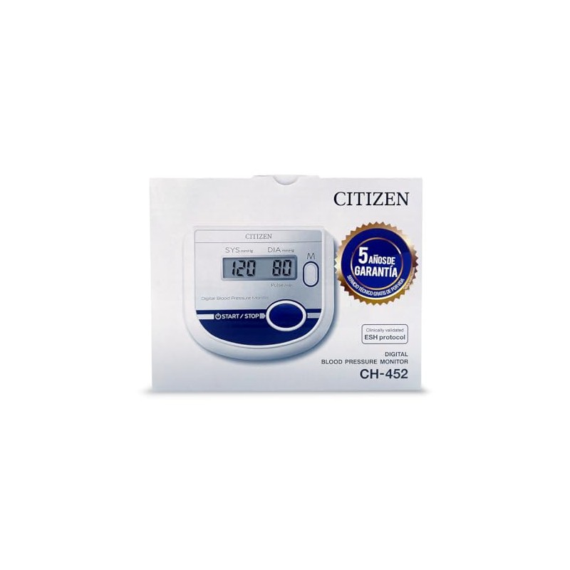 Citizen CH-452 Medidor de Presión Arterial, blanco/azul