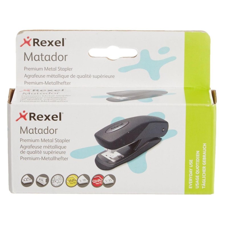Rexel Matador Half Strip Stapler, 25 Sheet Capacity, Metal Body,