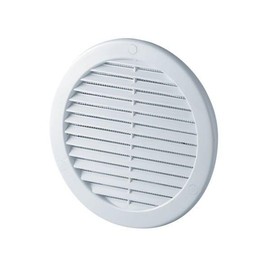 White Circle Air Vent Grille 200mm / 8" with Spigot and Fly Screen / Mesh Round Duct Grid Ventilation Ducting Cover TRU20K