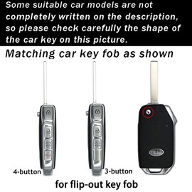 ontto - Funda para llavero plegable Kia Flip para llave de coche, Negro -, Negro