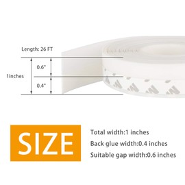 Door Weather Stripping Door Seal Strip, 26 FT Silicone Sealing Tape for Door Draft Stopper Adhesive for Doors, Windows and Shower Glass Gaps(White, 25mm)