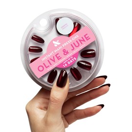 Olive & June Instant Mani Press-On Nails | (Glue) Medium, Oval 42 Fake Nails, 21 Sizes | Non-Toxic, Long-Lasting Recycled Materials Realistic Look Salon-Quality at Home | Obsessed Velvet