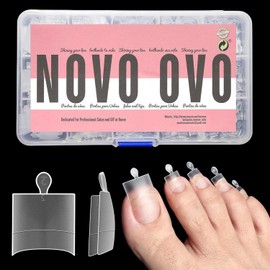 100Pcs False Toenails,Clear Gel x Nail Tips Strips Press on Nails Short French Tip Fake Nails Half Cover Prefiled Square Toe Nail Extensions Stick on Nails for Women