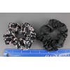 Black floral Black solid set 2 fabric ponytail holder hair