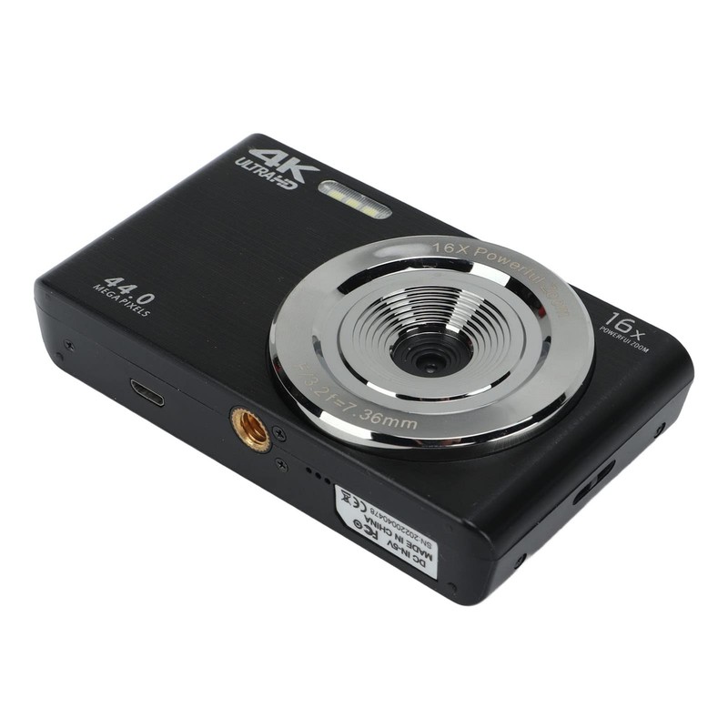 Digital Camera, 4K 44MP 16X Digital Zoom Point and Shoot