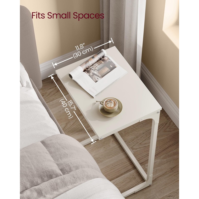 VASAGLE C-Shaped End Table, Side Table for Sofa, Couch Table