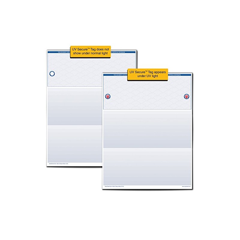 VersaCheck UV Secure Checks - 500 Blank Business Voucher Checks