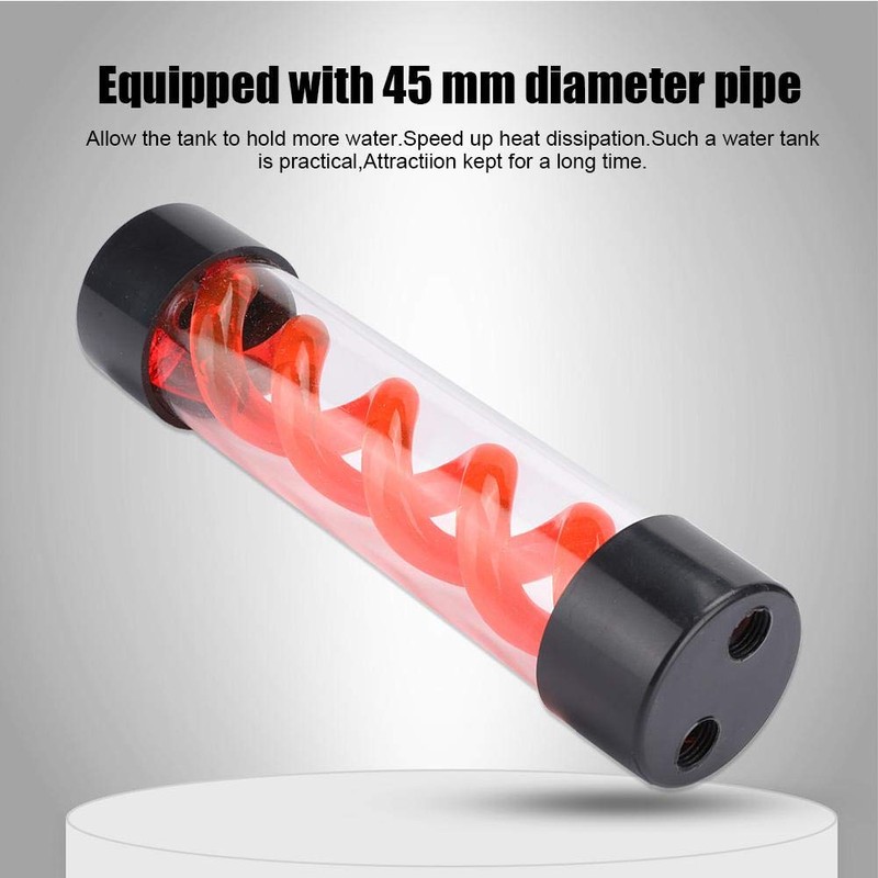 Water Cooling Tank, G1/4 Threaded Cylindrical Cooler Tank, Helix 200MM