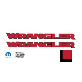 Decal Mods Wrangler Hood Graphic Vinyl Decal fits Jeep Wrangler JK JL JT (2007-2024) Red w/Black Outline FRBO (Set of 2) | FJ3Y9