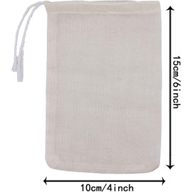 LUCKYBEE Tea Bags Disposable Empty Bags Fabric Filter with Tea Clothing, Strong Penetration Natural for Loose Leaf Tea & Coffee (10*15cm-50pcs)