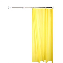 BAOYOUNI Expandable Shower Curtain Rod Straight Clothes Drying Rod Rail Adjustable Heavy Duty Closet Hanging Bar for Bathroom Wardrobe Kitchen Balcony (White, 90-125 Inches)