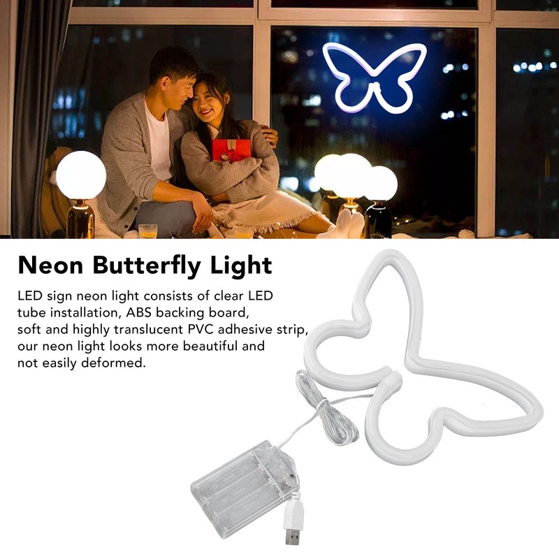 Neon Butterfly Light Pink Blue Neon Sign LED Neon Wall
