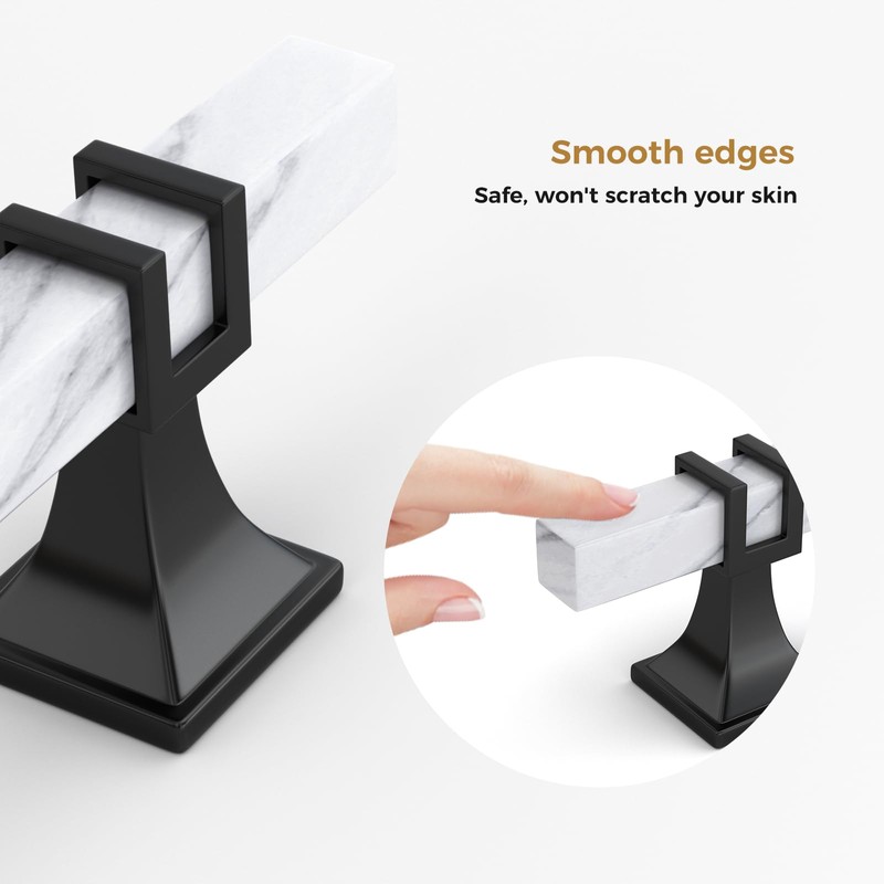 Haliwu 20 Pack White and Black Marble Kitchen Cabinet Knobs