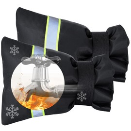 Faucet Cover for Winter Freeze Protection,Spigot Cover with Reflective Strips,Outside Faucet Cover for Cold Weather,Velcro Thickened Anti-Freeze Outdoor Faucet Socks,Reusable Hose Bib Covers (2PCS)