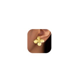 Gold Flower Earrings for Women Enamel Flower Statement Stud Earring Gold Floral Petal Earring Summer Dresses for Women Trendy 2025
