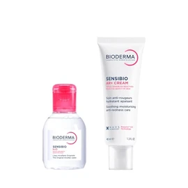 BIODERMA, Rutina para Piel Sensible, Kit Sensibio AR+ Cream 40 ML + Sensibio H2O 100 ML, Calma e Hidrata la Piel